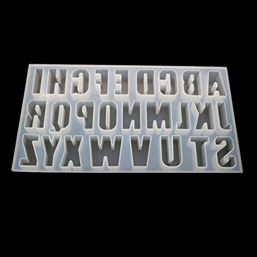 JUSTDOLIFE Molde de silicona DIY 26 letras mayúsculas molde colgante molde de fundición de joyas