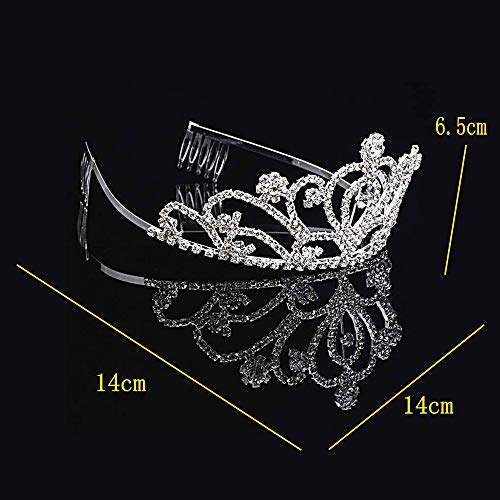 JZK Diadema Boda Novia Corona de Princesas Corona Brillante Diadema de Diamantes de imitación Tiara de Cristal para Fiesta Boda Novia Princesas