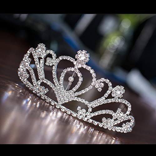 JZK Diadema Boda Novia Corona de Princesas Corona Brillante Diadema de Diamantes de imitación Tiara de Cristal para Fiesta Boda Novia Princesas