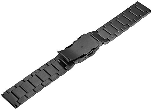 Kai Tian Correa reloj 22mm de metal Correas de reloj clásica de acero inoxidable Reloj de hombre sólido Correa de reloj negra Cierre de despliegue