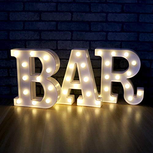 Kaliya LED BAR Marquee Sign Marquee Word Sign - Luz de letrero de bar de pub preiluminada Funciona con batería