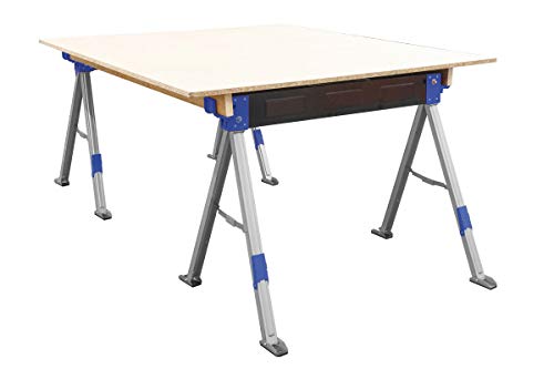 Kastforce KF3003 mesa de trabajo plegable para hombre de hierro con 2 posiciones de sujeción de madera de 2200 libras por par