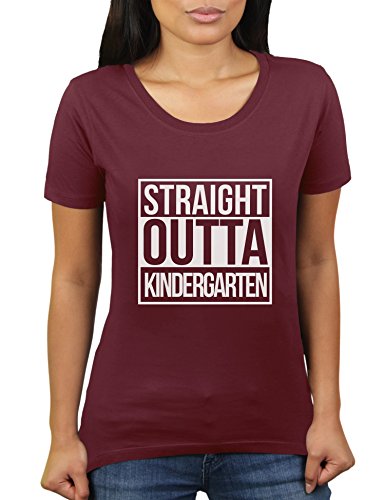 KaterLikoli Straight Outta - Camiseta para mujer granate XXL