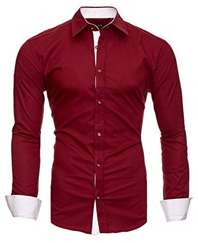 Kayhan Hombre Camisa, TwoFace Bordeaux L