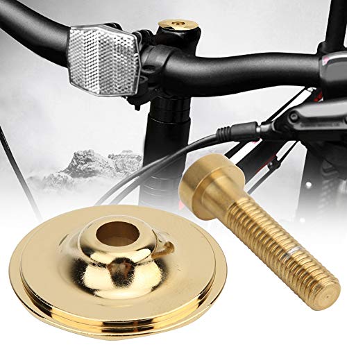 Keenso Tornillo y Tapa para Dirección de Bicicleta, Tornillo y Tapa de Potencia, Accesorios para Bicicletas(Oro)