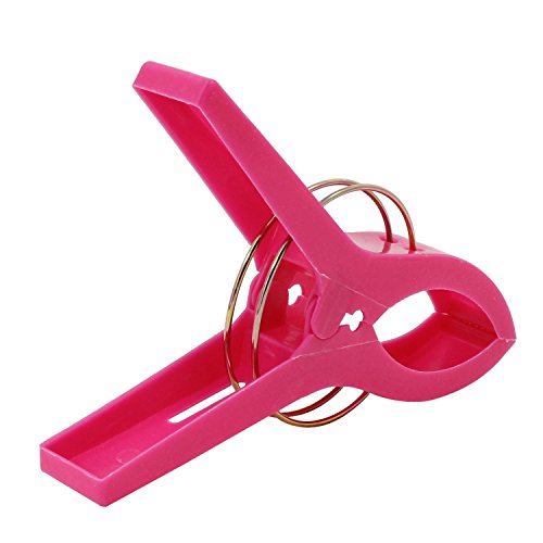 KEESIN Clips de Toalla de Playa Duraderos Color de Moda Clavijas de Toalla de Plástico de Gran Tamaño Clips de colcha para Hamacas o Piscina, Paquete de 8 (rosa rojo)