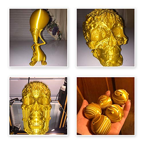 KEHUASHINA Filamento PLA Silk seda de 1.75 mm para impresora 3D - 1kg de bobina - Accesorio de impresora 3D. Material de impresión 3D (Oro)