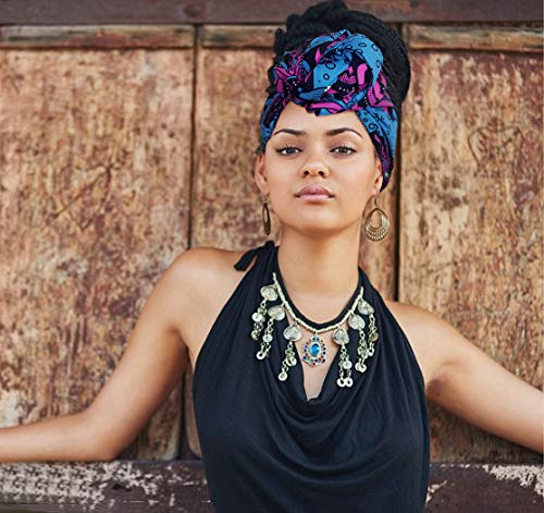 KELAND mujeres africanas impresión cabeza envuelto headscarf headwear bufanda corbata accesorios para el pelo