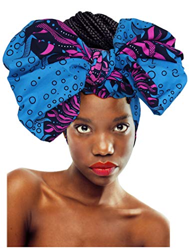 KELAND mujeres africanas impresión cabeza envuelto headscarf headwear bufanda corbata accesorios para el pelo