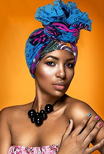 KELAND mujeres africanas impresión cabeza envuelto headscarf headwear bufanda corbata accesorios para el pelo