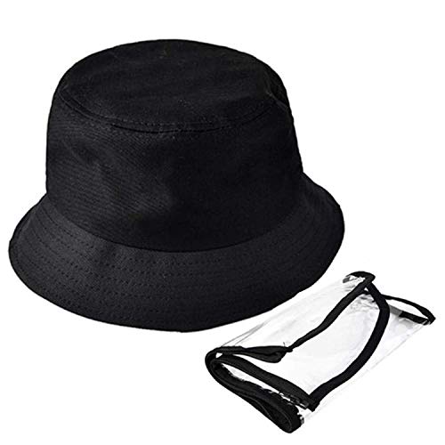 Kemier Máscara de Seguridad Escudo Anti-Niebla Salpicaduras de Polvo Sombrero de Pescador Desmontable para Exteriores,Máscara de Visera,Sombreros de Sol Ajustables para Aislamiento de Gérmenes