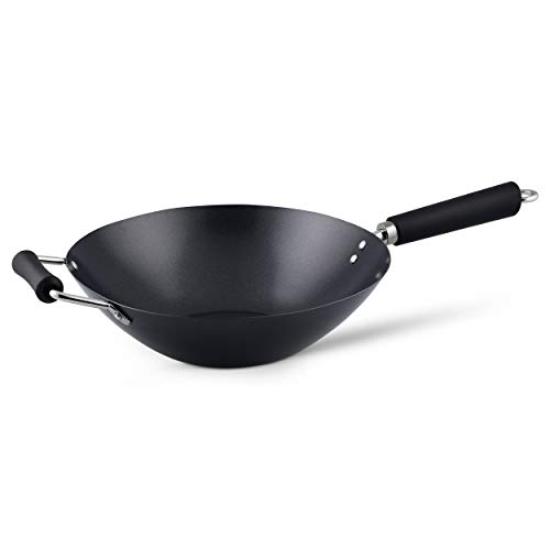 Ken Hom WKH431041 Wok, Color Negro, Acero al Carbono, 31 cm, 4 Pieces