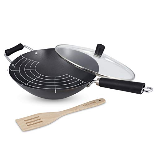 Ken Hom WKH431041 Wok, Color Negro, Acero al Carbono, 31 cm, 4 Pieces