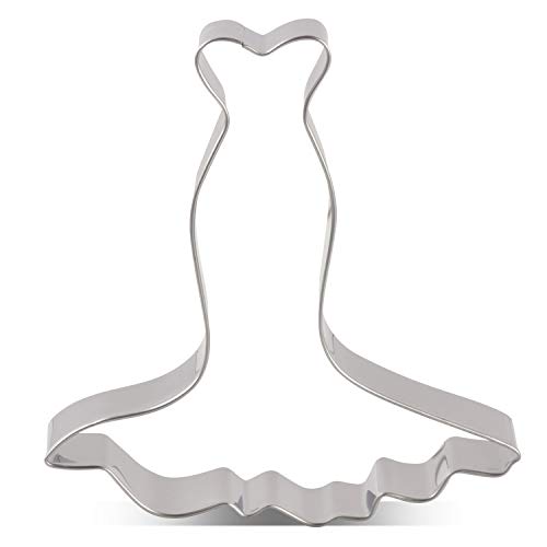 KENIAO Vestido de Novia Cortadores Galletas para Boda Molde para Galletas - 10 x 10,8 cm - Acero Inoxidable