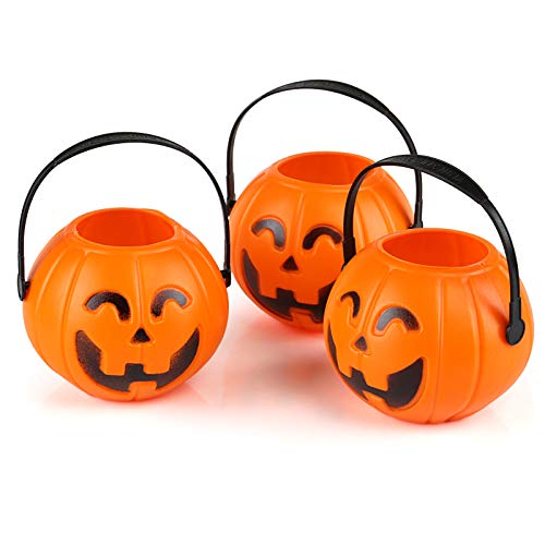 Kesote Cesta en Forma de Calabaza Mini Conteniotre de Dulces Zcucca Halloween Plastic, 7CM, 6 Ccestas