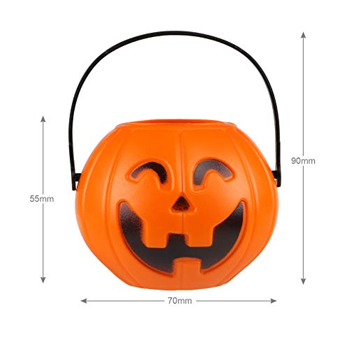 Kesote Cesta en Forma de Calabaza Mini Conteniotre de Dulces Zcucca Halloween Plastic, 7CM, 6 Ccestas