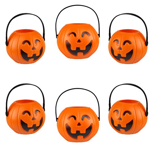 Kesote Cesta en Forma de Calabaza Mini Conteniotre de Dulces Zcucca Halloween Plastic, 7CM, 6 Ccestas