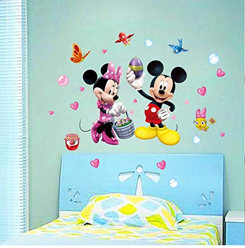 Kibi Pegatinas Infantiles Pared Minnie Pegatinas Decorativas Pared mickey Mouse Stickers Pared Mickey Dormitorio Calcomanias para Niños Pared Calcomanias Mickey