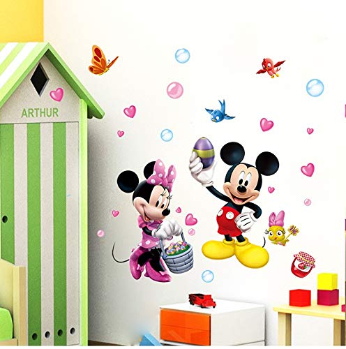 Kibi Pegatinas Infantiles Pared Minnie Pegatinas Decorativas Pared mickey Mouse Stickers Pared Mickey Dormitorio Calcomanias para Niños Pared Calcomanias Mickey