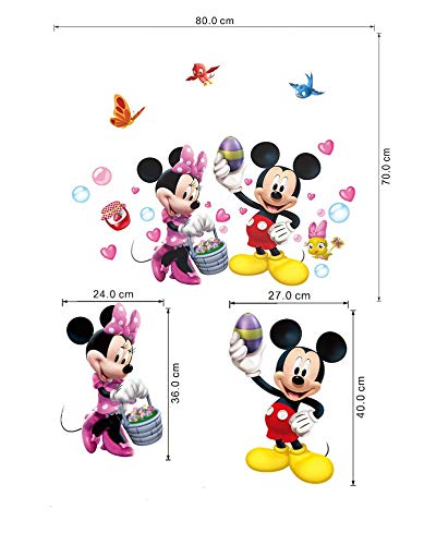 Kibi Pegatinas Infantiles Pared Minnie Pegatinas Decorativas Pared mickey Mouse Stickers Pared Mickey Dormitorio Calcomanias para Niños Pared Calcomanias Mickey