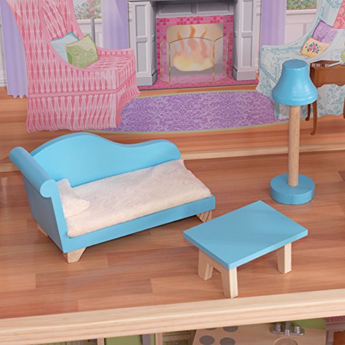 KidKraft 65252 Majestic Mansion - Casa de Muñecas de Madera con Muebles y Accesorios Incluidos, 4 Pisos, para Muñecas de 30 cm, Multicolor