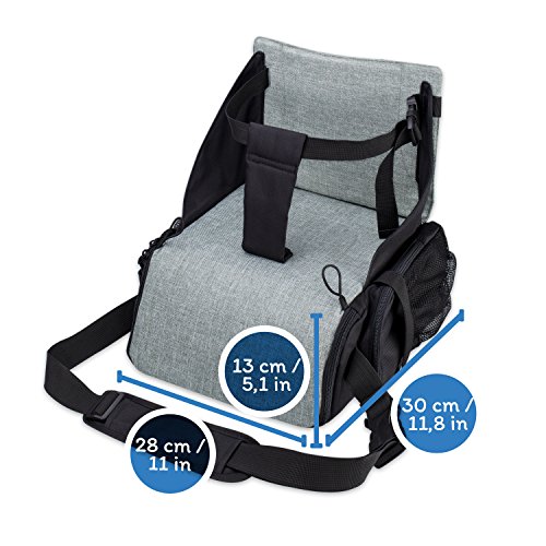 KIDUKU® Asiento alzador de viaje, cojín elevador para viaje, asiento booster transportable para niños, ideal como silla elevadora portátil para los más pequeños, color verde