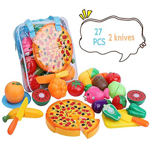 Kingdommax la Cocina de la Comida del Juego del Corte Finge, Sistema del Juguete del Corte de la Cocina de la verdura de la Fruta plástica 27piece