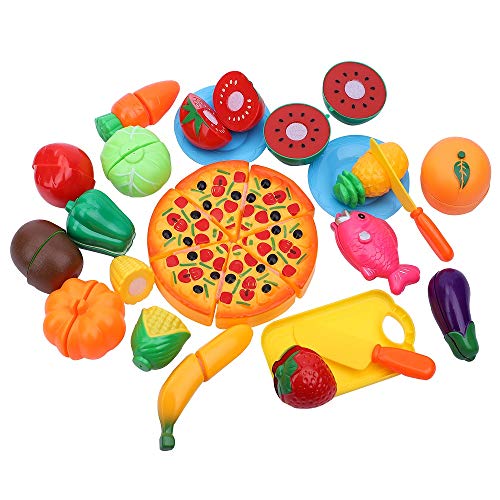 Kingdommax la Cocina de la Comida del Juego del Corte Finge, Sistema del Juguete del Corte de la Cocina de la verdura de la Fruta plástica 27piece