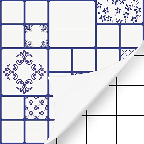 KINLO - Adhesivo para azulejos, azulejos de mosaico, papel pintado para baño y cocina, PVC, decoración de azulejos en el baño