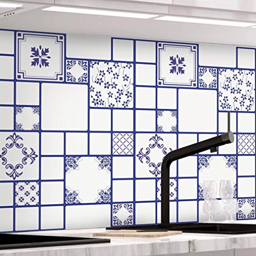 KINLO - Adhesivo para azulejos, azulejos de mosaico, papel pintado para baño y cocina, PVC, decoración de azulejos en el baño