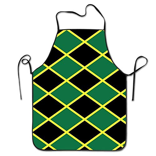 Kitchen Aprons Raya De Bandera Jamaicana Divertida Delantal De Chef De La Isla Caribeña Correa Ajustable Delantal para El Día De La Madre Delantal con Babero Restaurante Boda Trab