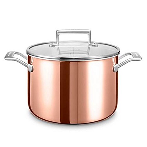 Kitchenaid kc2p80sccp Olla, Acero Inoxidable, 24 x 24 x 16 cm, Plata/Cobre