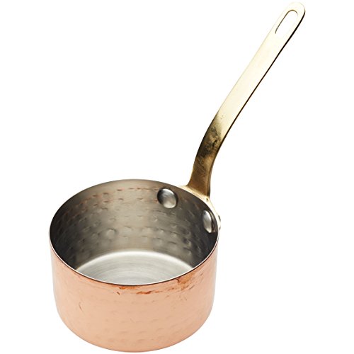 Kitchencraft artesá Mini cazo/cazo servir olla, 8,5 cm (3,5 ") – acabado de cobre martillado, acero inoxidable, oro, 8,5 x 15 x 13 cm