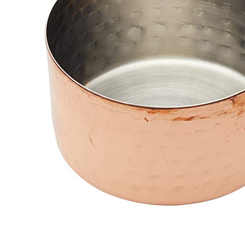 Kitchencraft artesá Mini cazo/cazo servir olla, 8,5 cm (3,5 ") – acabado de cobre martillado, acero inoxidable, oro, 8,5 x 15 x 13 cm