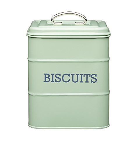 Kitchencraft Living Nostalgia lata para galletas Metal, 14,5 x 19 cm (6 "x 7.5") – English Sage, acero, verde, 14 x 14 x 19 cm