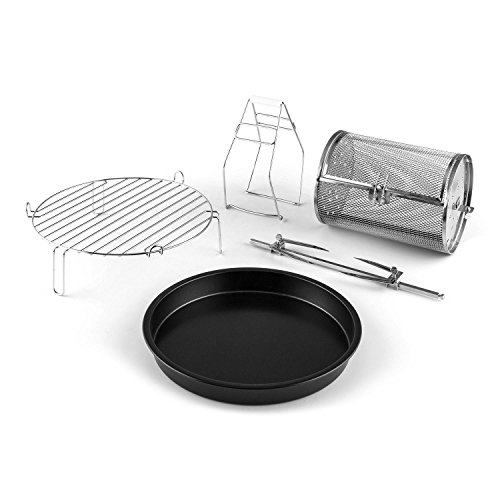 Klarstein VitAir Grün Bundel Set Freidora de aire caliente de 1400 W y brocheta rotatoria (ajuste tiempo y temperatura manual, 9 litros de capacidad, frituras sin aceite)