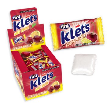 klets Chicle sin azúcar - sabor cereza limón - 200 unidades