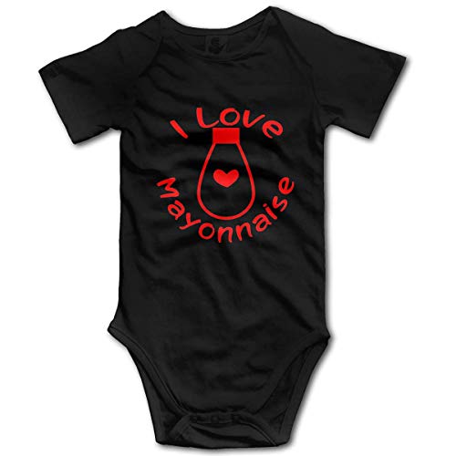 KNKN I Love Mayonesa Romper Body para bebé recién Nacido Cómodo Mono Tops para bebé Negro