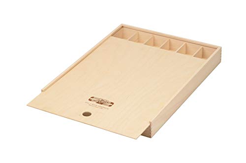 Koh-I-Noor Caja de madera con tapa corredera, grande, para lápices, Pinceles, portaminas, etc.