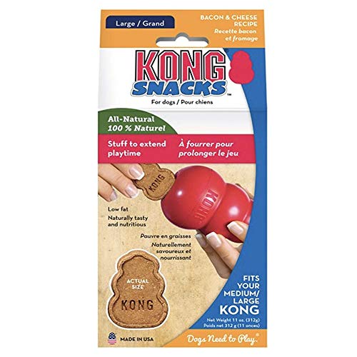 KONG - Snacks - Golosinas para Perros (Ideal para los Juguetes de Caucho Galletas de beicon y Queso - para Perros de Raza Grande