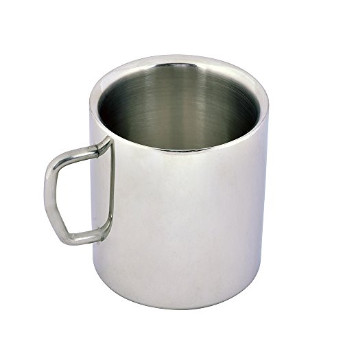 Kosma Set de 2 tazas de café de acero inoxidable con doble pared 250ml | Taza de café | Taza de viaje que acampa taza | Taza Espresso con 2 cucharas de café gratis (2 tazas de café y 2 de café)