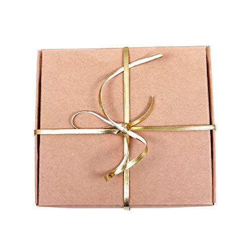 Kraft Cajas de Regalo (Pack de 20) - 13x12x5cm Marrón Kraft Papel Cajas de Regalo Autoensamblables para Presentación Regalo, Fiestas, Bodas, Galletas y Joyas