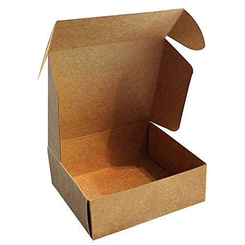 Kraft Cajas de Regalo (Pack de 20) - 13x12x5cm Marrón Kraft Papel Cajas de Regalo Autoensamblables para Presentación Regalo, Fiestas, Bodas, Galletas y Joyas