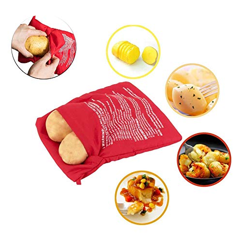 KRIS Bolsa para Patatas Microondas,Bolsa Patatas Guardar,Bolsa Patatas Microondas,Bolsas de Horno para Asar,Bolsa para Patatas Fritas,Patatas Microondas(4 pcs)