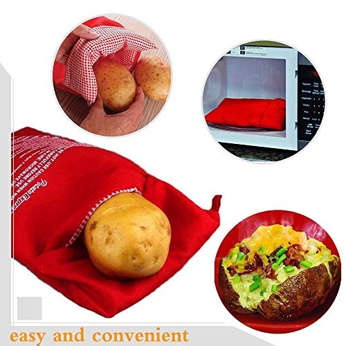 KRIS Bolsa para Patatas Microondas,Bolsa Patatas Guardar,Bolsa Patatas Microondas,Bolsas de Horno para Asar,Bolsa para Patatas Fritas,Patatas Microondas(4 pcs)