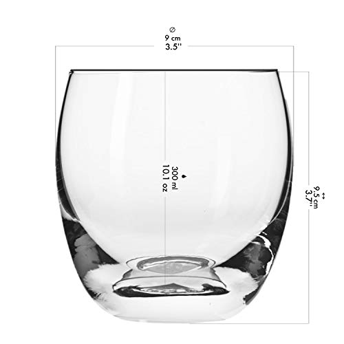 Krosno Vasos Copas de Whisky | Conjunto 12 Piezas | 300 ML | Elite Collection Uso en Casa, Restaurante y en Fiestas | Apto para Microondas y Lavavajillas