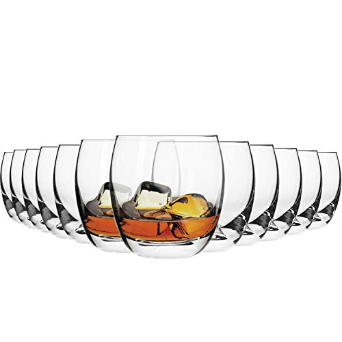 Krosno Vasos Copas de Whisky | Conjunto 12 Piezas | 300 ML | Elite Collection Uso en Casa, Restaurante y en Fiestas | Apto para Microondas y Lavavajillas