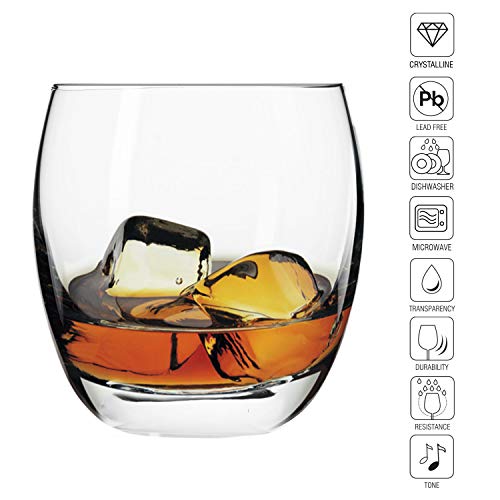 Krosno Vasos Copas de Whisky | Conjunto 12 Piezas | 300 ML | Elite Collection Uso en Casa, Restaurante y en Fiestas | Apto para Microondas y Lavavajillas