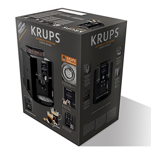 Krups Espresseria Quattro Force EA82FB - Cafetera Superautomática 15 Bares, Pantalla LCD, Programas de Leche y Personalización Bebidas, Molinillo Metálico Profesional, Modo Limpieza, Jarra Leche