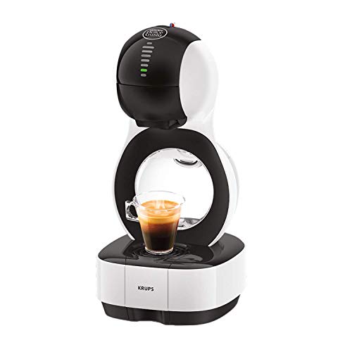 Krups Lumio KP1301- Cafetera de cápsulas automática Dolce Gusto Nestlé de 15 bares de presión, depósito de 1 L para bebidas calientes y frías, 1600 W, color blanco